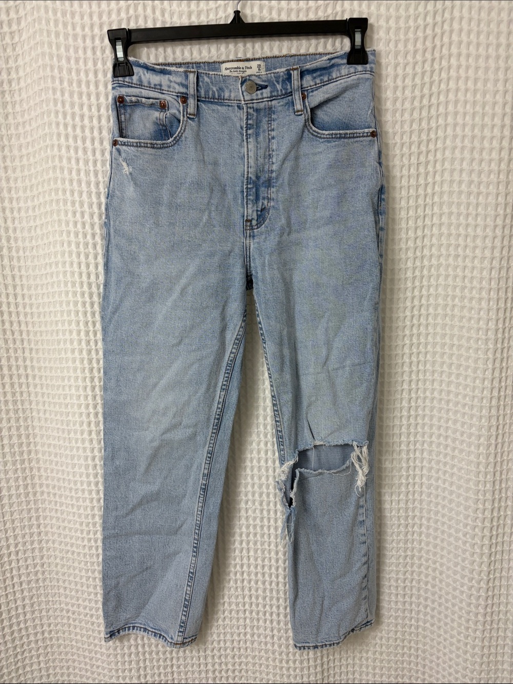 Abercrombie & Fitch The Ankle Straight Ultra High Rise Jeans 29/8 Distressed